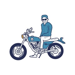 motorbike vector illustration with hand drawn style