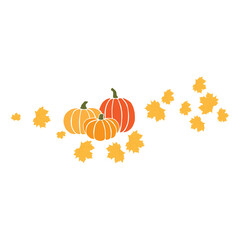 halloween pumpkin with leaves