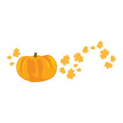 pumpkin with leaves