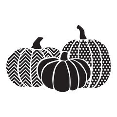 Black and white pattern pumpkins