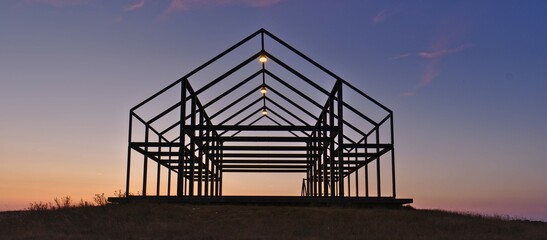 Halde Norddeutschland Neukirchen-Vluyn Sunset and Building