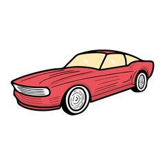 Classic Car vector illustration with hand drawn style