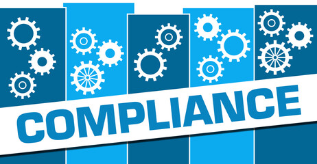 Compliance Blue Stripes Gears On Top Square 