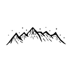 Obraz premium Mountain vector illustration with hand drawn style