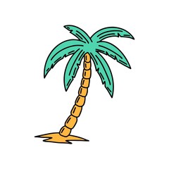 black palm tree vector illustration