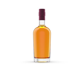 Bottle grappa isolated on white background, Grappa aged in wooden barrels, Barricaded, for packshot or mockup, 3d rendering.
