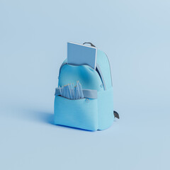 Obraz premium school bag with book coming out