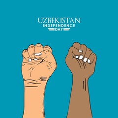 vector illustration of 1st September Uzbekistan Happy Independence Day. Web header or banner design with stylish text 1st September and Abstract ornament Background.