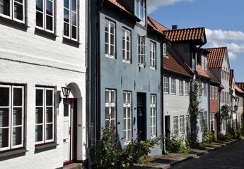 Malerische Häuser in der Altstadt von Flensburg