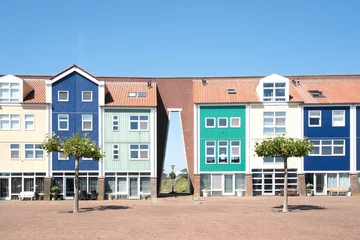Foto auf Leinwand Homes in Hellevoetsluis, Zuid-Holland Province, The Netherlands © Holland-PhotostockNL