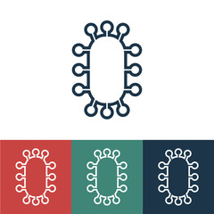 Linear vector icon with bacteria