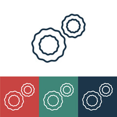 Linear vector icon with cells of body