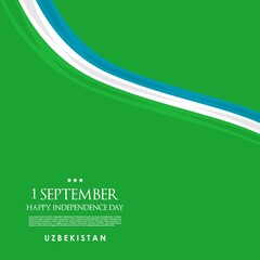vector illustration of 1st September Uzbekistan Happy Independence Day. Web header or banner design with stylish text 1st September and Abstract ornament Background.