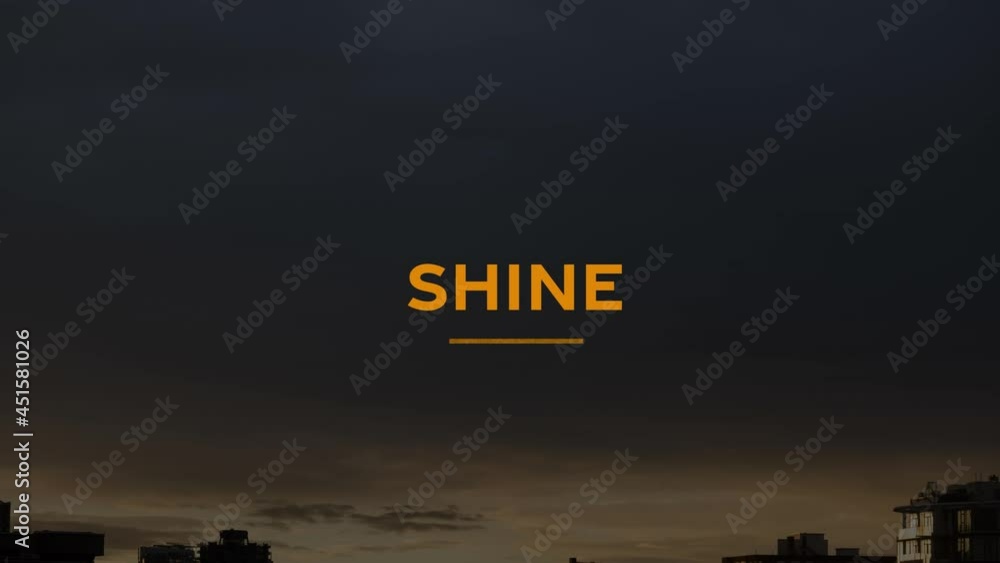 Canvas Prints Animation of shine text over cityscape