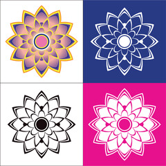 set of flower icon illustrations