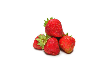 Strawberry. Fresh berries macro. Isolated on white.