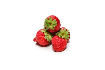 Strawberry. Fresh berries macro. Isolated on white.