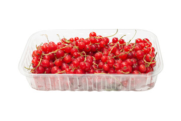 Tasty red currant isolated on white background.