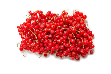 Tasty red currant isolated on white background.