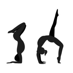 Set of yoga positions. Isolated illustration