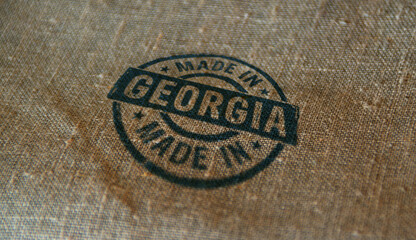 Fototapeta na wymiar Made in Georgia stamp and stamping