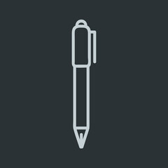 Pen icon vector on navy background