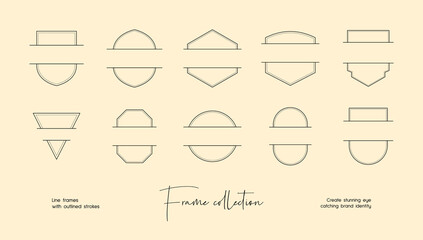 Bohemian Style vector frame set for brand identity, logo design