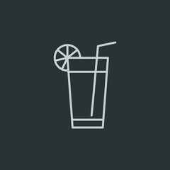 Juice glass icon vector on navy background