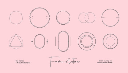 Bohemian Style vector frame set for brand identity, logo design