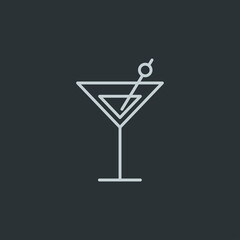 Martini glass icon vector on navy background