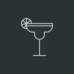 Margarita glass icon vector on navy background
