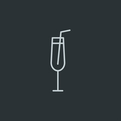 Mimosa glass icon vector on navy background