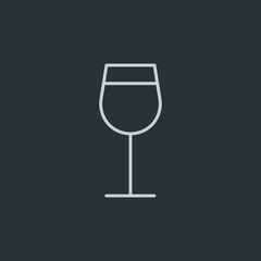 Wine glass icon vector on navy background