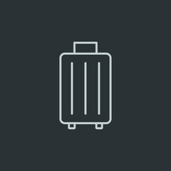 Luggage icon vector on navy background