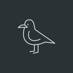 Seagull icon vector on navy background