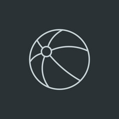 Beach ball icon vector on navy background