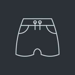 Swim shorts icon vector on navy background