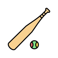 Baseball Vector Line Filled Icon Design