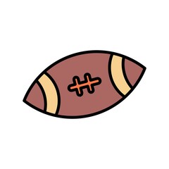 American Football Vector Line Filled Icon Design