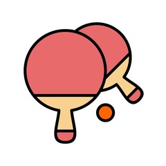 Ping pong Vector Line Filled Icon Design