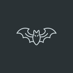 Bat icon vector on navy background