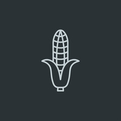 Corn icon vector on navy background