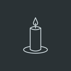 Candle icon vector on white background
