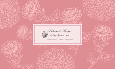 Vintage card hand drawn pattern and leaves flower floral wreath Floral frame for flowershop with label design Summer rose flowers greeting card Floral background for cosmetic packaging.vector illustr