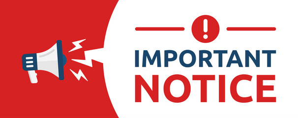 Important notice vector illustration banner. Attention sign - obrazy, fototapety, plakaty