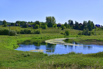 Fototapeta na wymiar Iren river near the village of Chaika.
