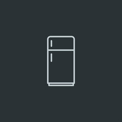 Fridge icon vector on navy background