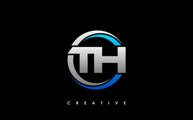 TH Letter Initial Logo Design Template Vector Illustration - obrazy, fototapety, plakaty