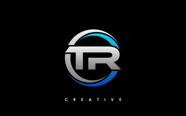 TR Letter Initial Logo Design Template Vector Illustration - obrazy, fototapety, plakaty