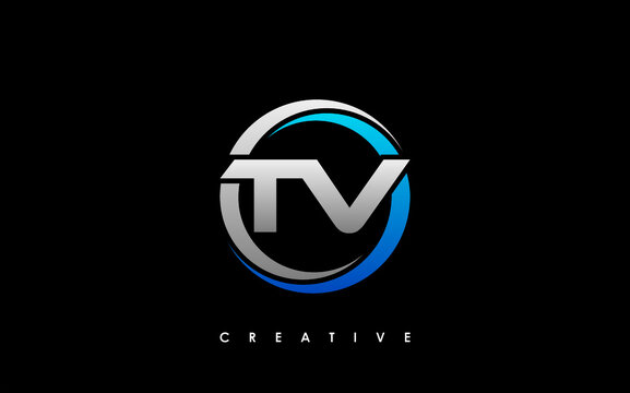 TV Letter Initial Logo Design Template Vector Illustration